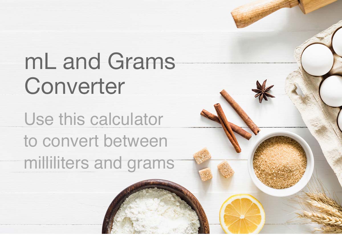 Ml To Grams Grams To Ml Conversion