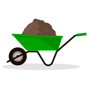 mulch wheelbarrow icon